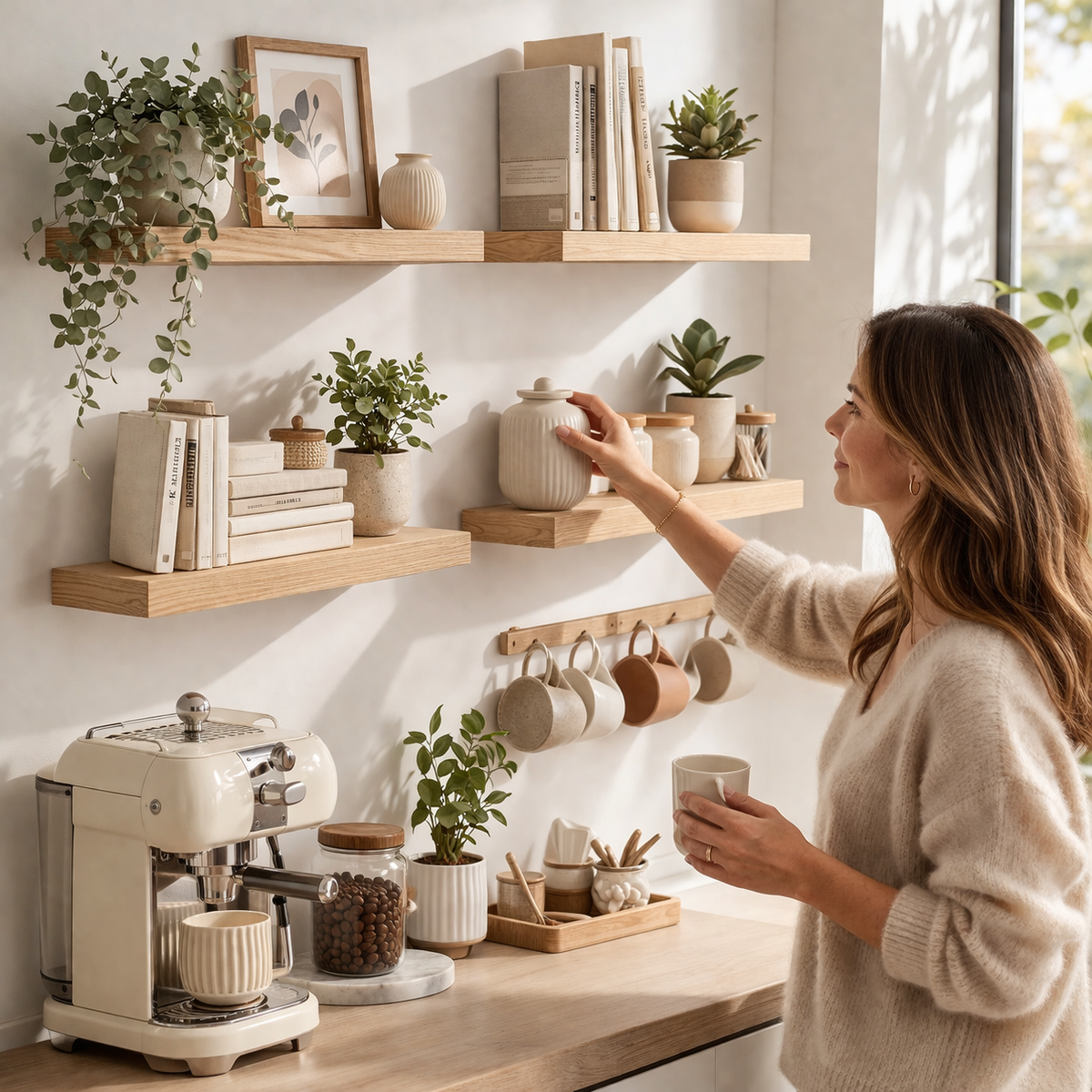 Étagère Murale À Fixations Invisibles En Bois