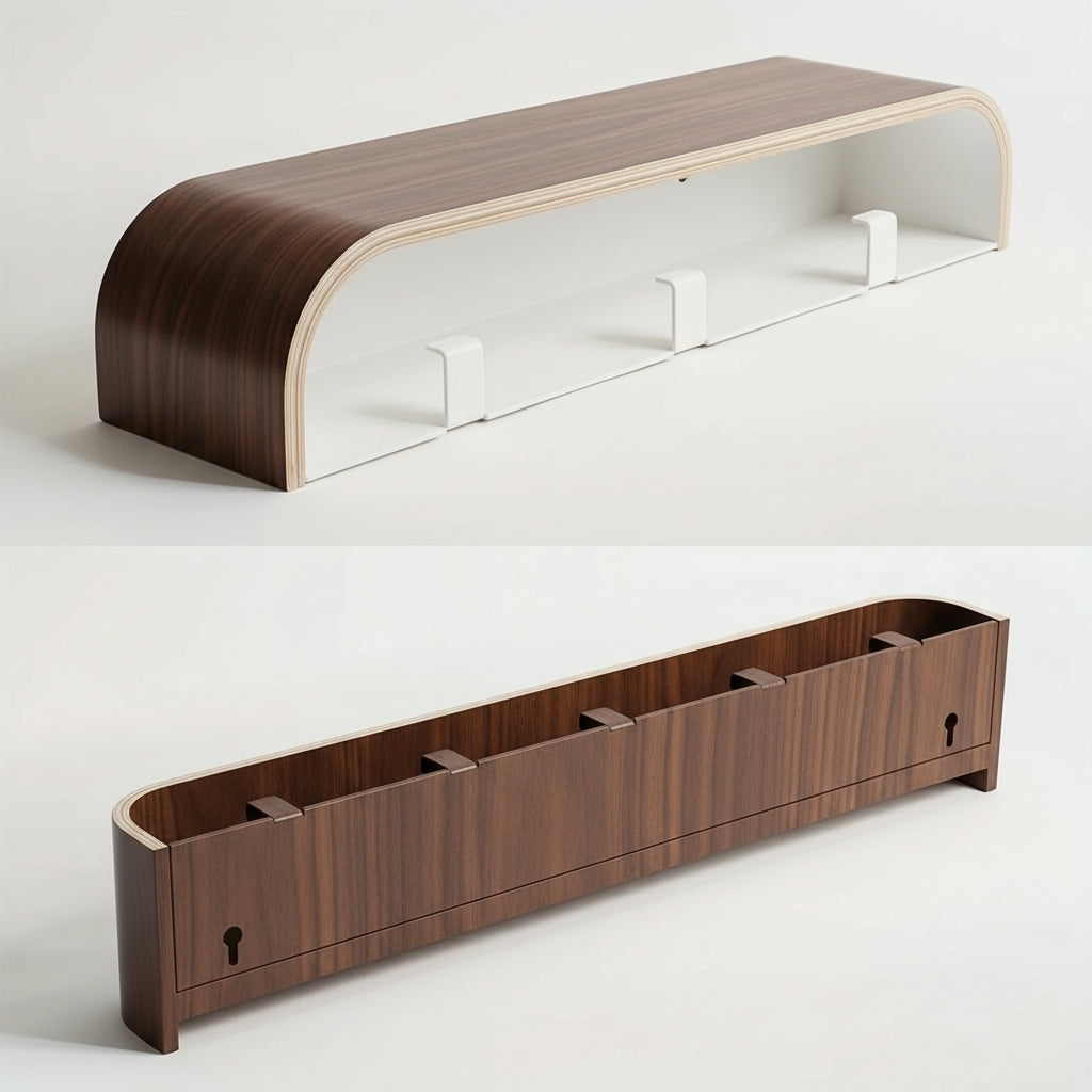 Étagère Murale En Bois Porte Manteau À Rebords À Fixations Invisibles