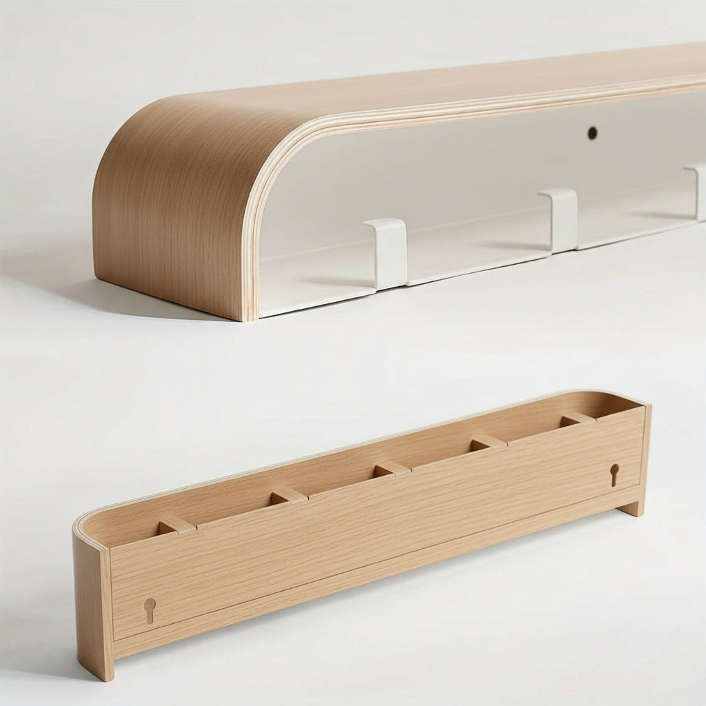 Étagère Murale En Bois Porte Manteau À Rebords À Fixations Invisibles