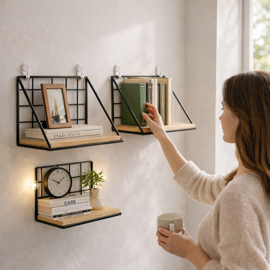 Étagères Murales Métalliques de Décoration