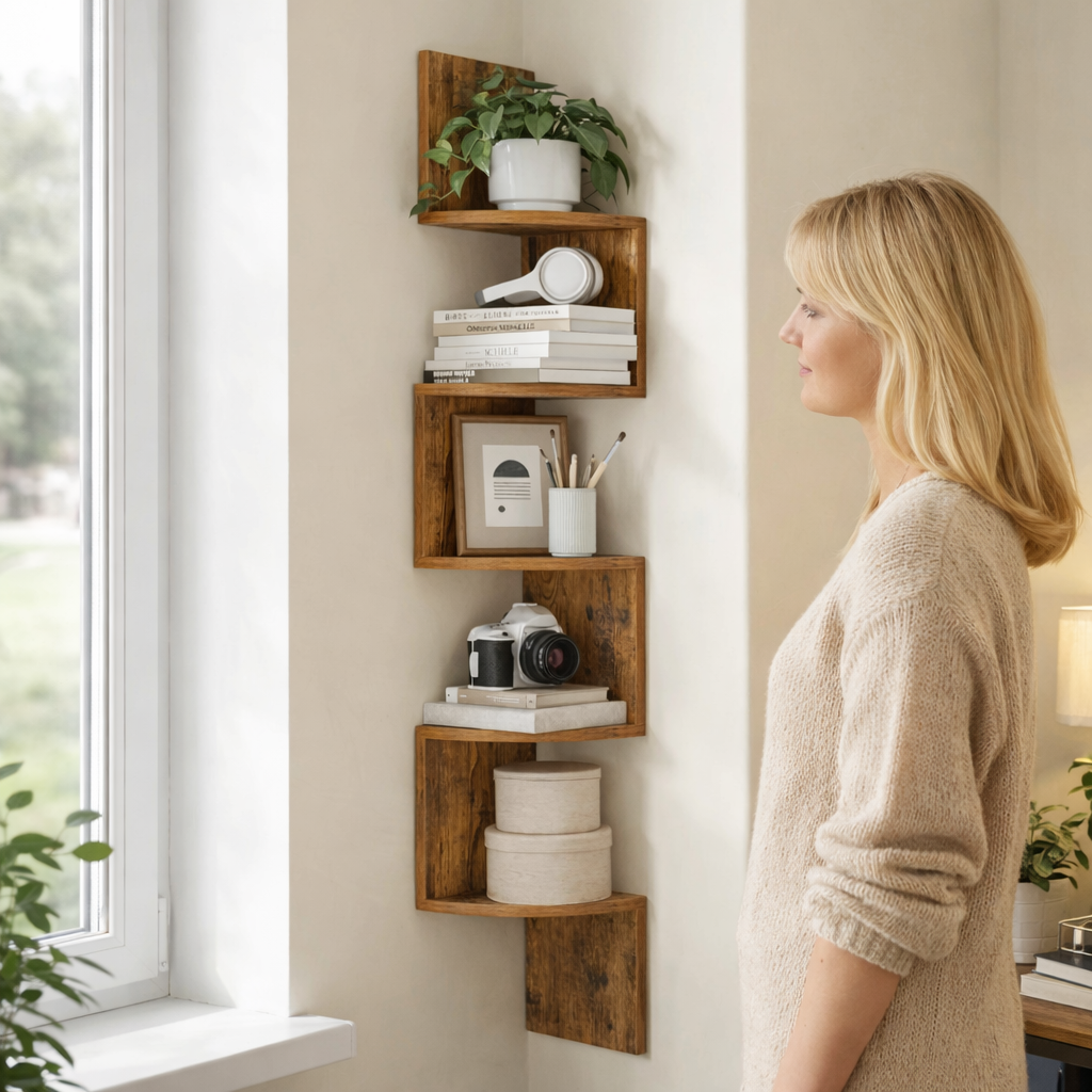 Étagères Murales D'Angle À 5 Étages