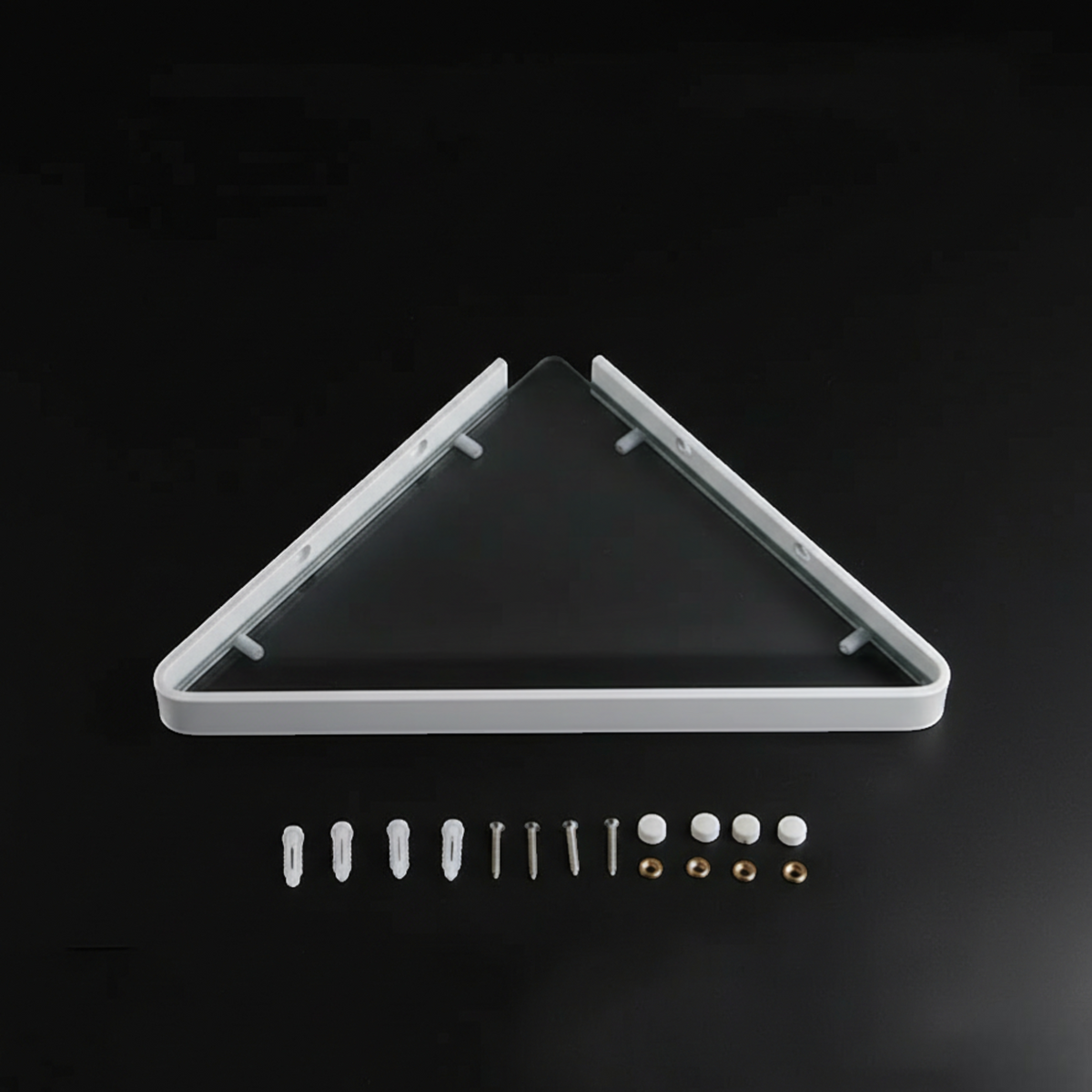 Étagère Murale De Salle De Bain En Verre À Rebords Métalliques Épais À Fixations Invisibles