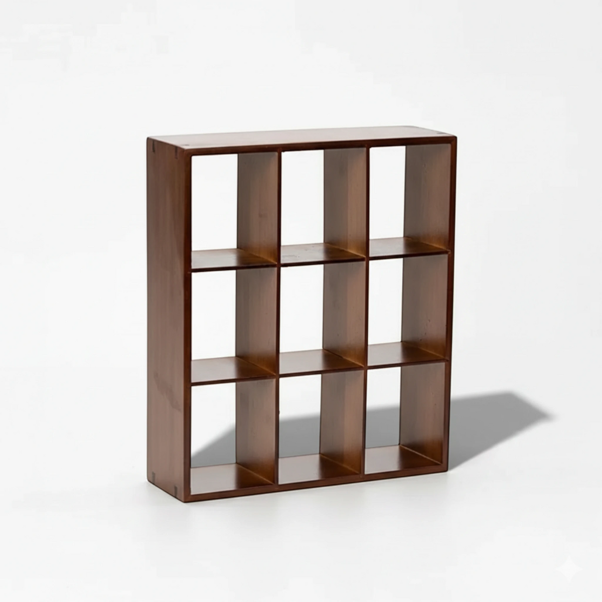 Étagère Murale En Bois De Bambou Foncé À Étages Compartimentés À Fixations Invisibles