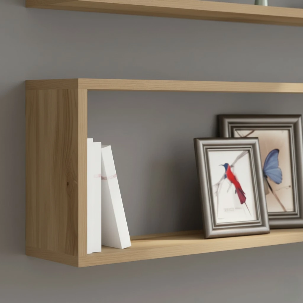 Doubles Étagères Murales En Bois Naturel Clair
