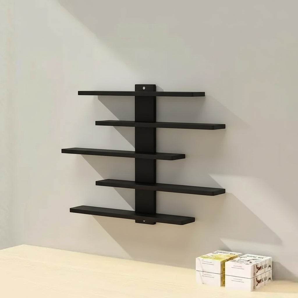Étagère Murale À 5 Étages En Bois