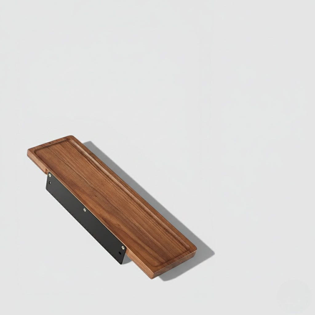 Étagère Murale De Salle Bain En Bois Naturel Foncé