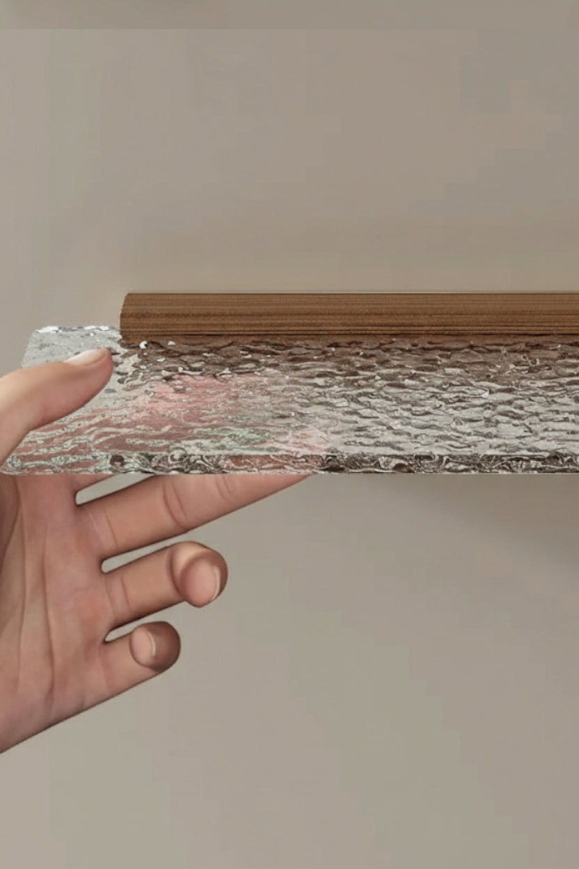 Étagère Murale De Salle De Bain À Fixations Invisibles En Bois Et Acrylique