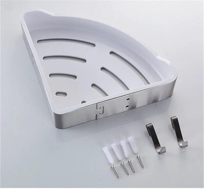 Étagère Murale Métallique De Salle De bain D'angle De Douche À Fixations Invisibles