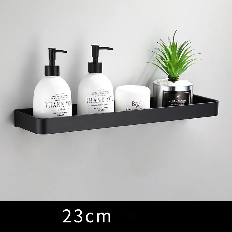 Étagère Murale Métallique De Salle De Bain À Fixations Invisibles À Rebords