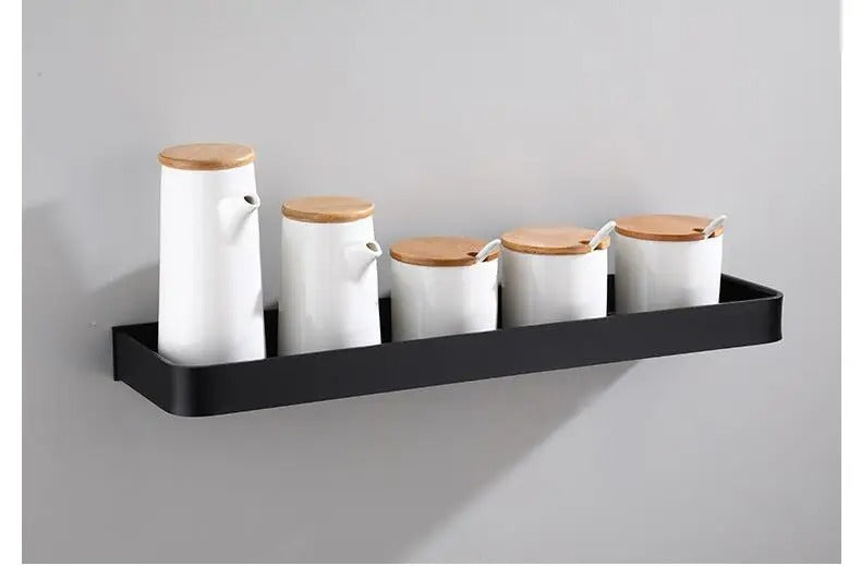 Étagère Murale Métallique De Salle De Bain À Fixations Invisibles À Rebords Image