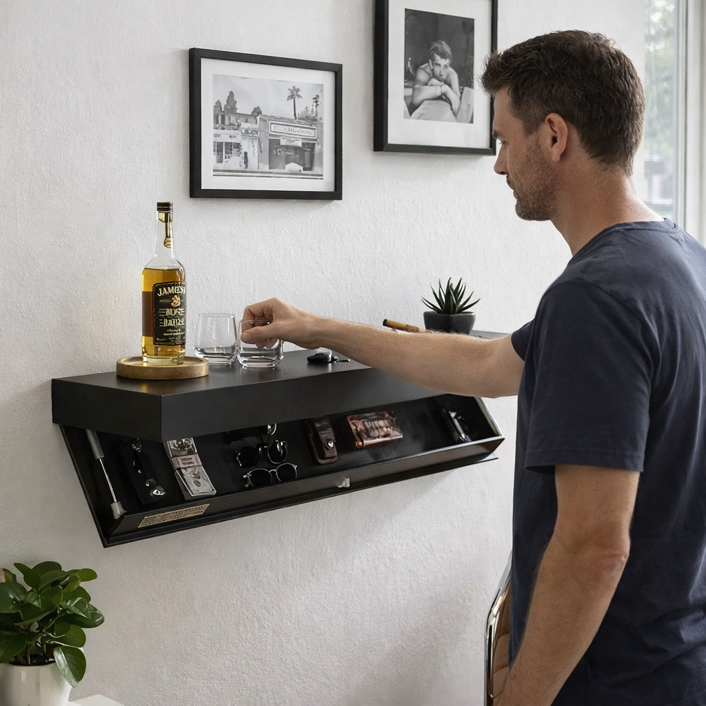 Étagère Murale À Compartiment De Rangement En Bois