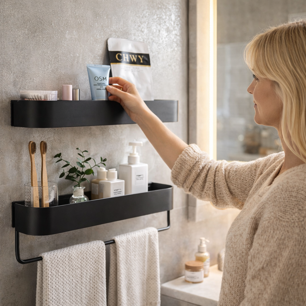 Étagère Murale Salle De Bain De Rangement Image
