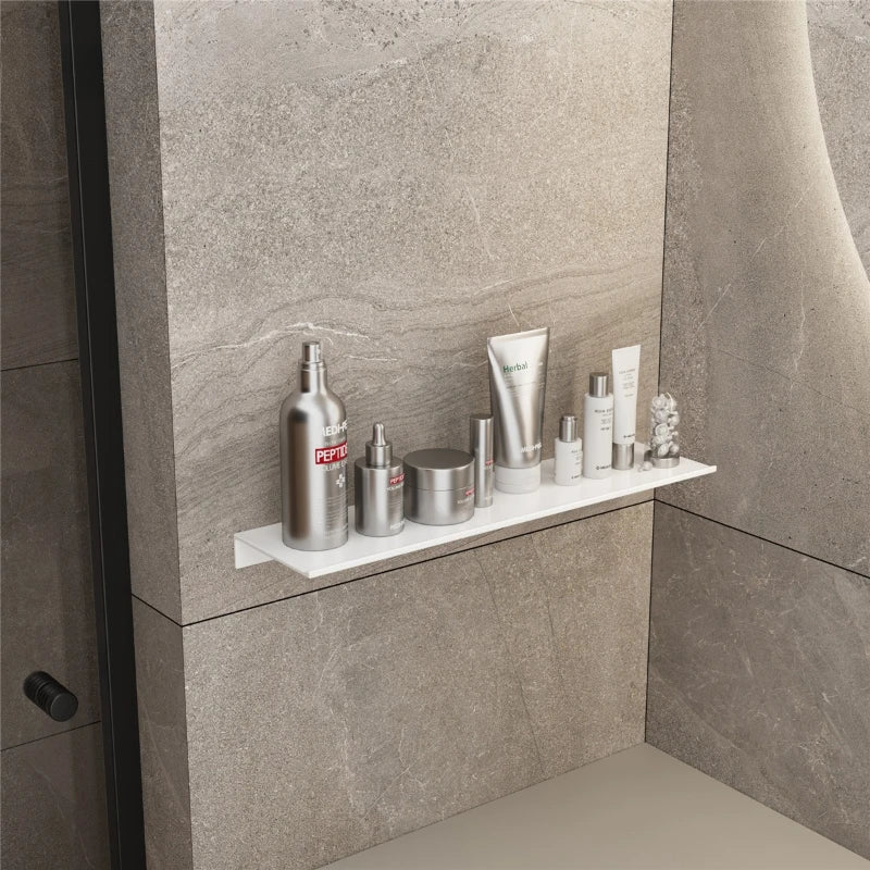 Étagère Murale Métallique De Salle De Bain À Fixations Invisibles Pour Accessoires