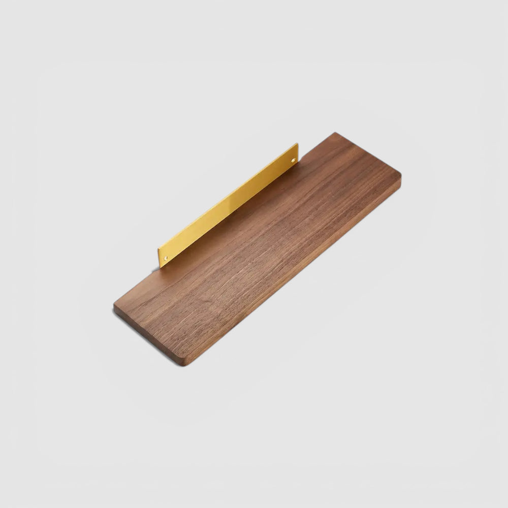 Étagère Murale De Salle Bain En Bois Naturel Foncé