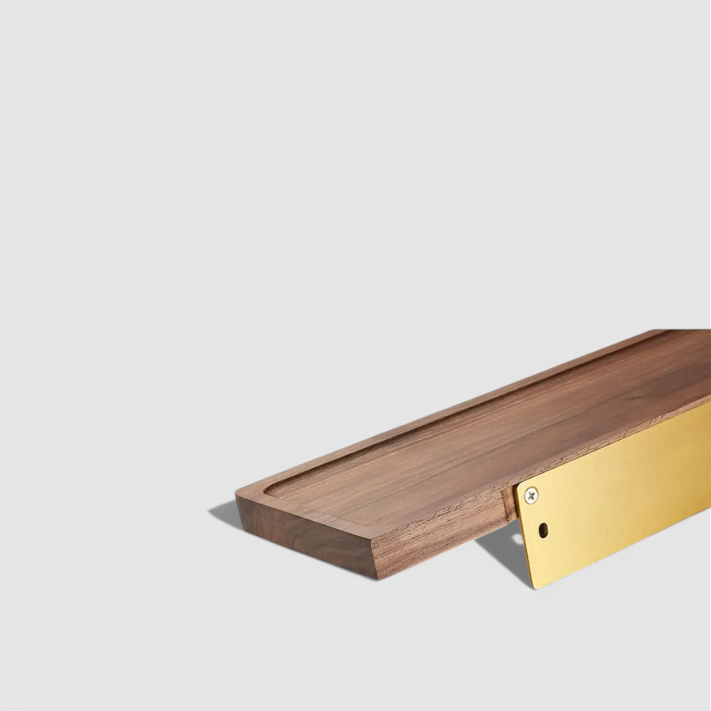 Étagère Murale De Salle Bain En Bois Naturel Foncé