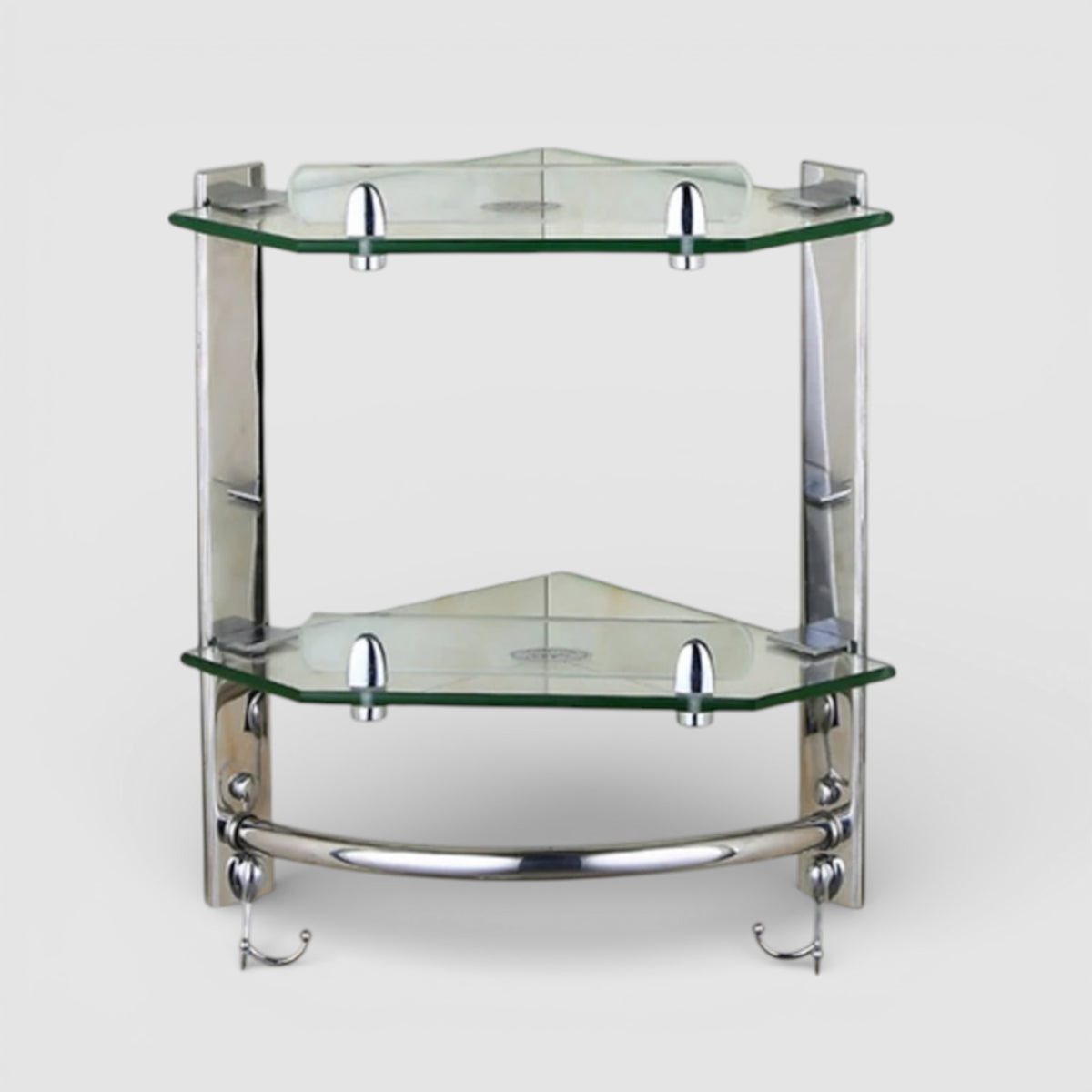 Étagère Murale D'angle Vintage De Salle De Bain En Verre À Fixations Invisibles À Rebords