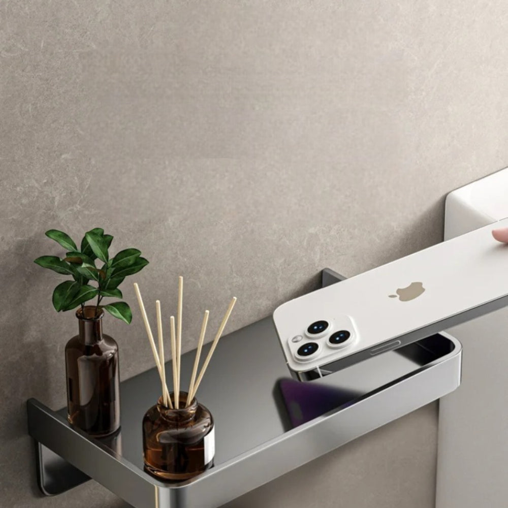 Étagère Murale Métallique De Salle De Bain À Fixations Invisibles