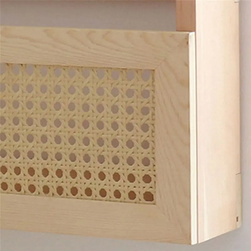 Étagère Murale En bois Naturel Clair À Rebords En Rotin