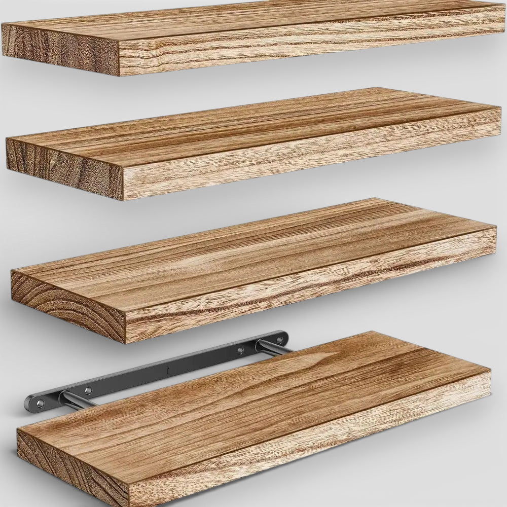 Étagère Murale À Fixations Invisibles En Bois