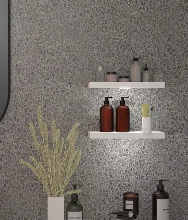 Étagère Murale Blanche En Bois Naturel À Lumière Intégrée