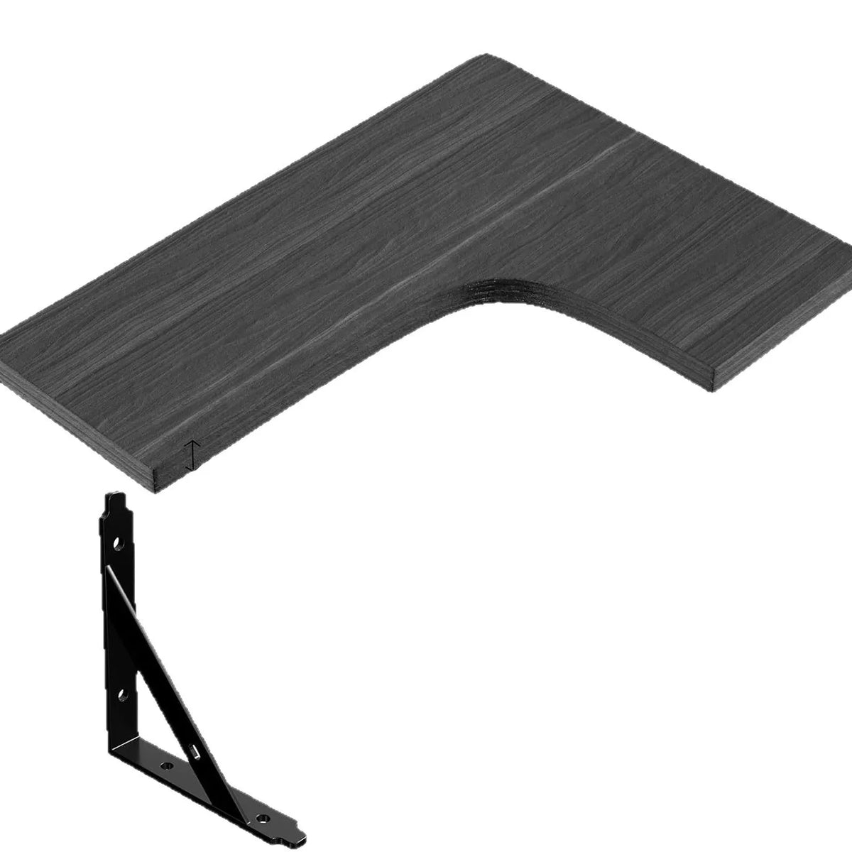 Étagère Murale D'angle Vintage En Bois Naturel À Fixations Métalliques