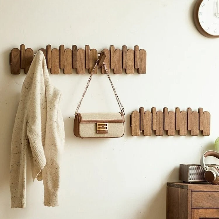 Étagère Murale Porte Manteau Style Piano En Bois Image
