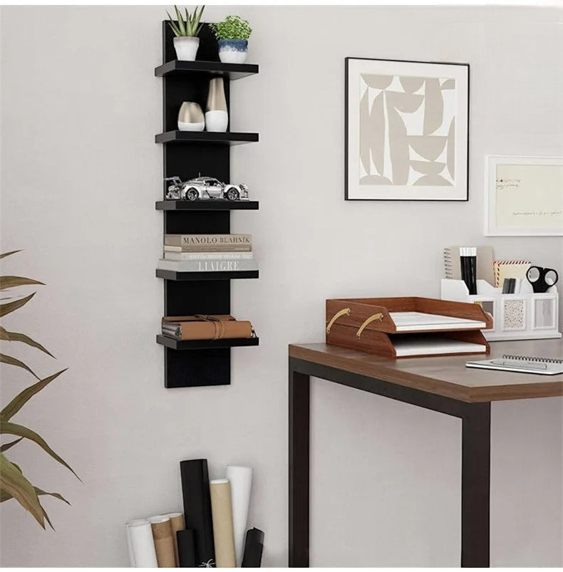 Étagère Murale De Salon À 5 Étages En Bois