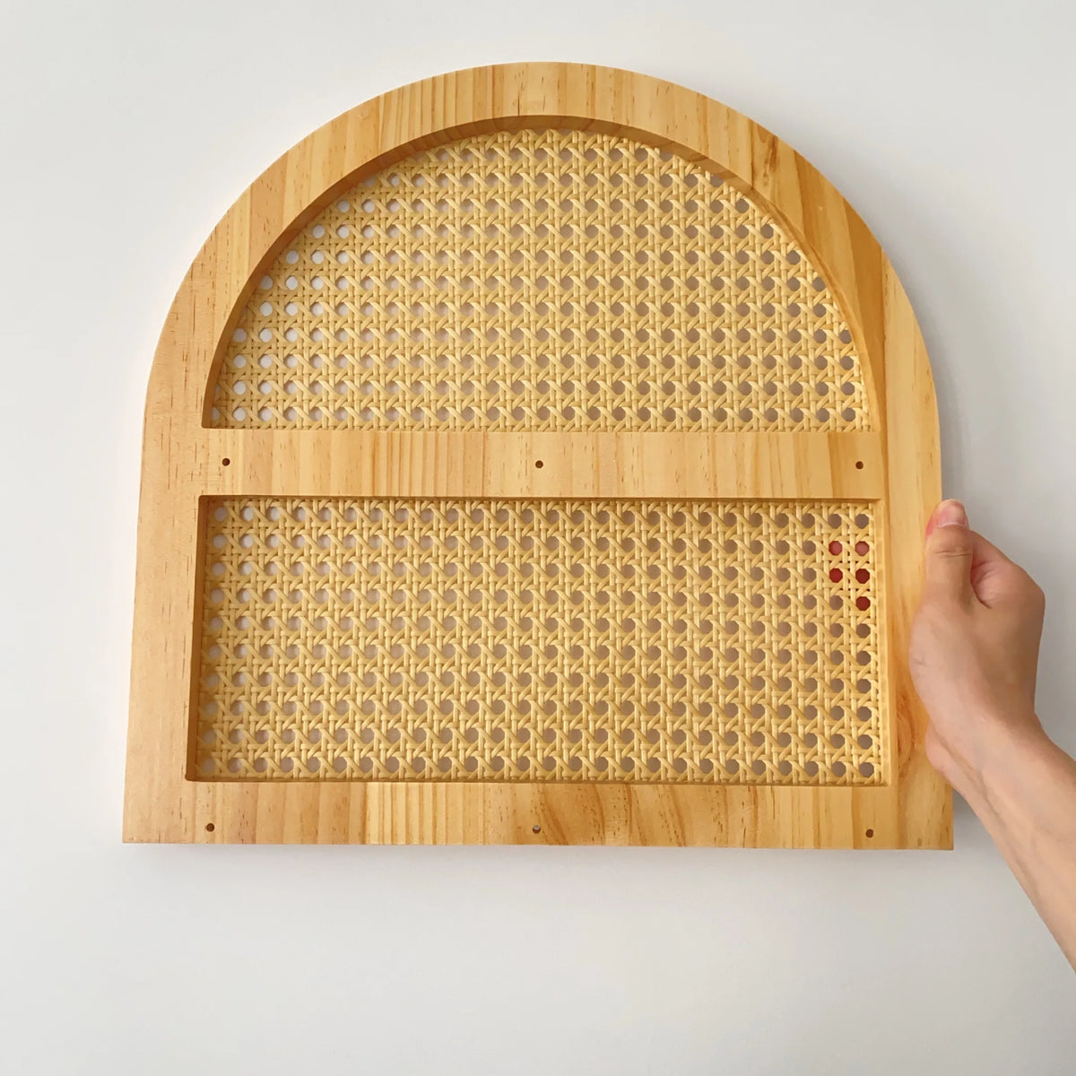 Étagère Murale En Rotin Et En Bois À Fixations Invisibles