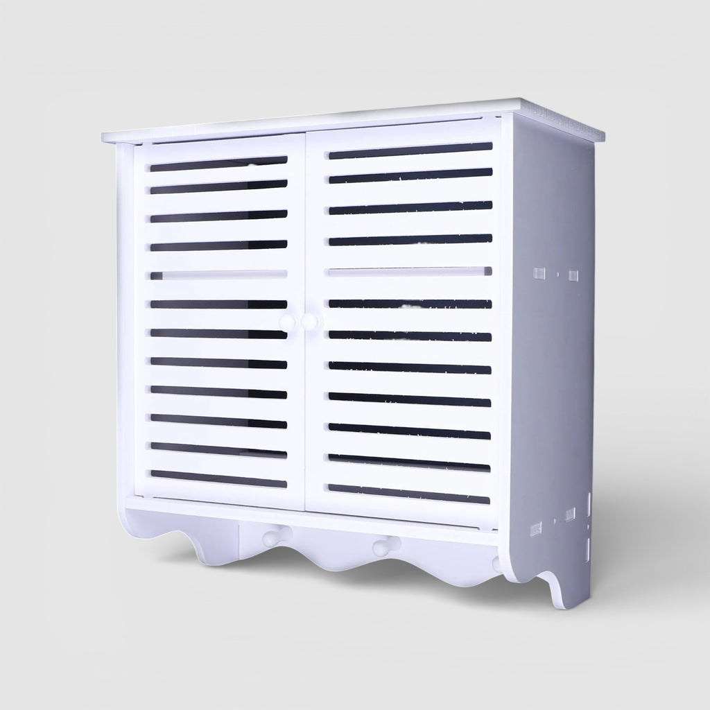 Étagère Murale Blanche À Tiroirs Porte Manteau En Bois