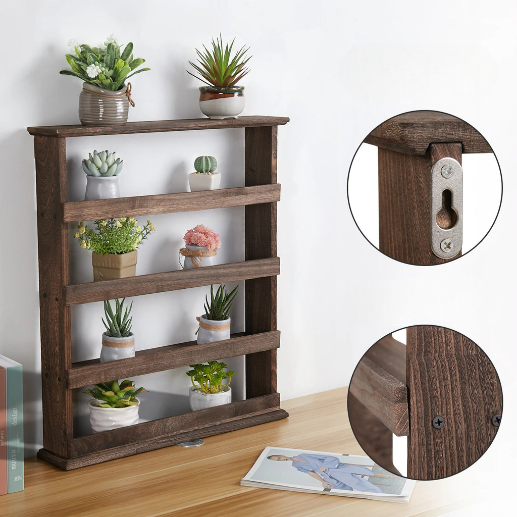 Étagère Murale De Cuisine À Épices En Bois