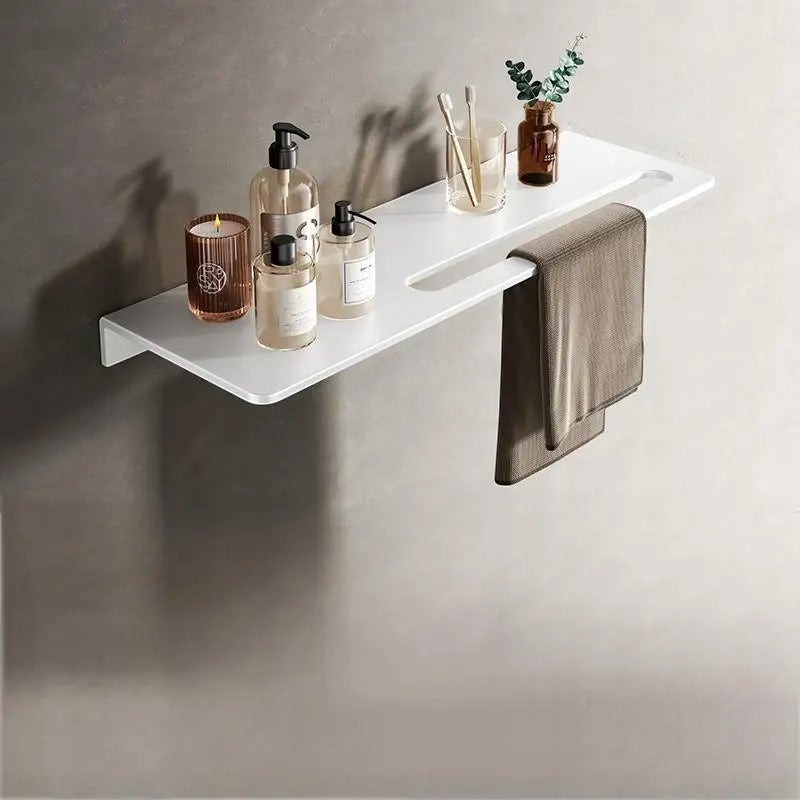 Étagère Murale De Salle De Bain Métallique Porte Serviette