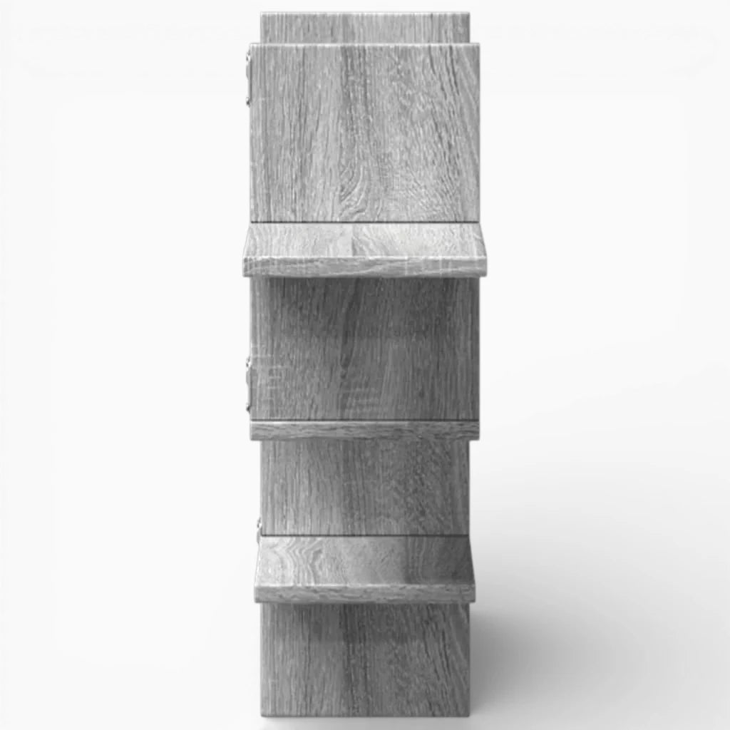 Étagère Murale Grise En Bois Naturel À 3 Étages À Fixations Invisibles