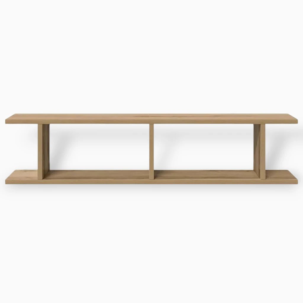 Doubles Étagères Murales En Bois Clair Naturel Compartimentées