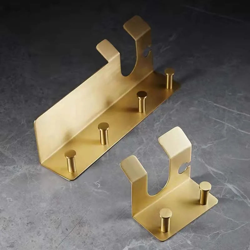 Étagère Murale Métallique De Salle De Bain Dorée Porte Serviette À Rebords À Fixations Invisibles