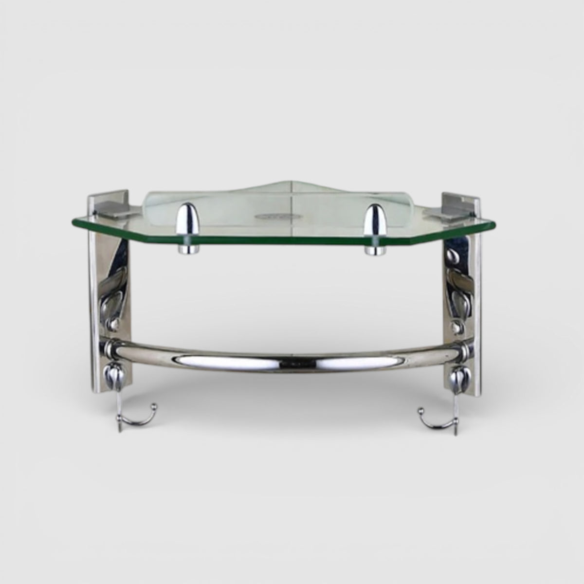 Étagère Murale D'angle Vintage De Salle De Bain En Verre À Fixations Invisibles À Rebords