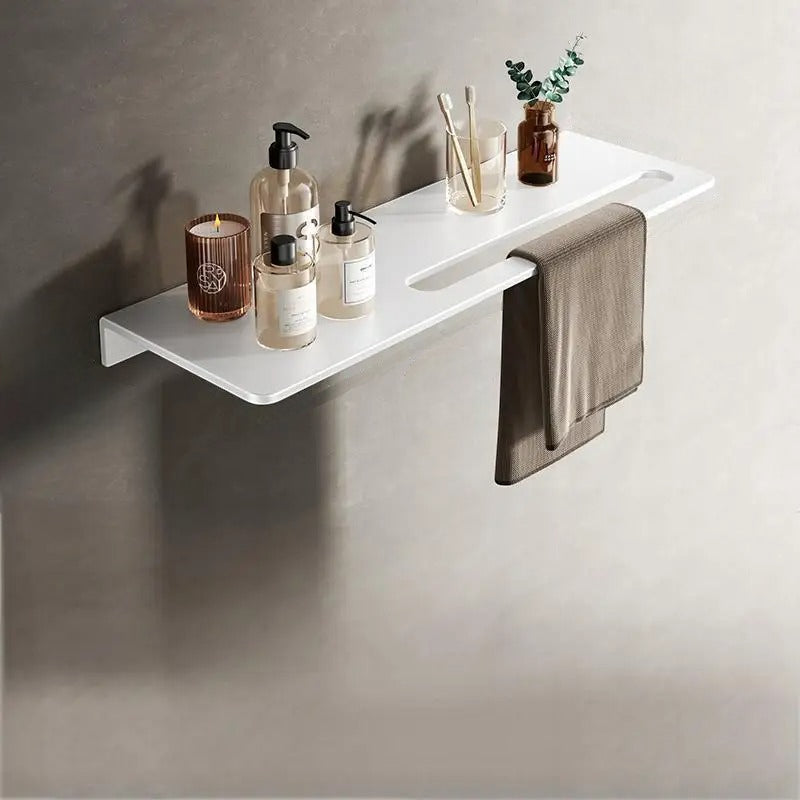 Étagère Murale De Salle De Bain Métallique Porte Serviette