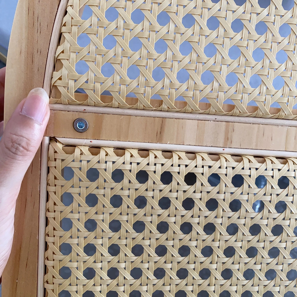 Étagère Murale En Rotin Et En Bois À Fixations Invisibles