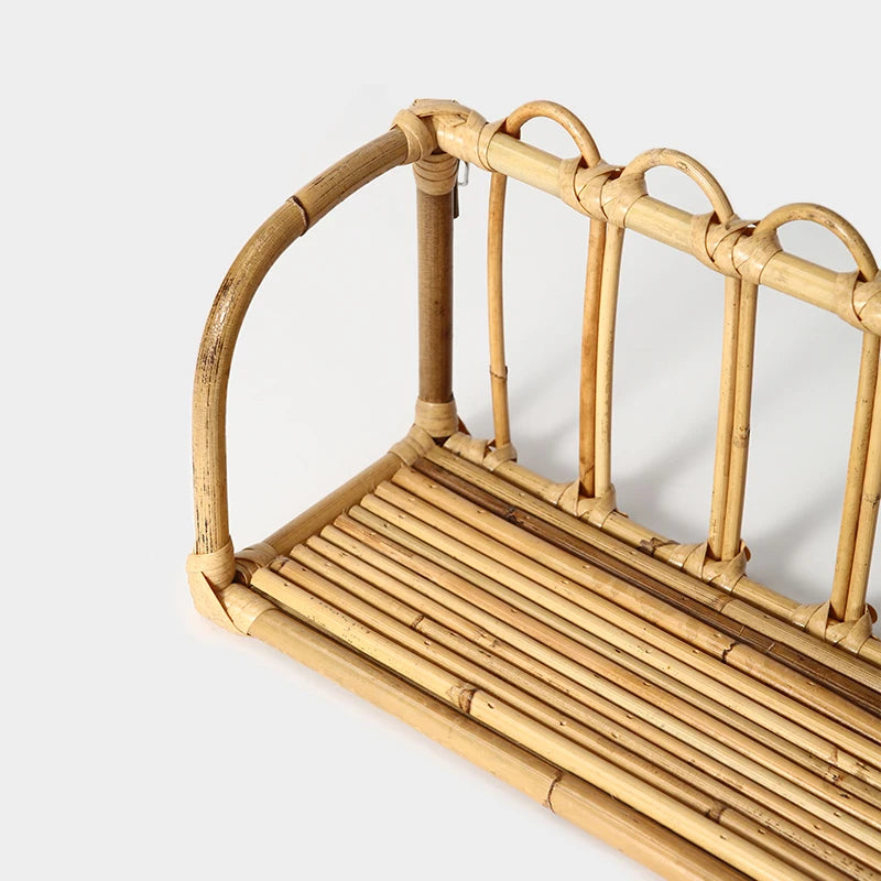 Étagère Murale En Rotin Et Bambou Sans Percer