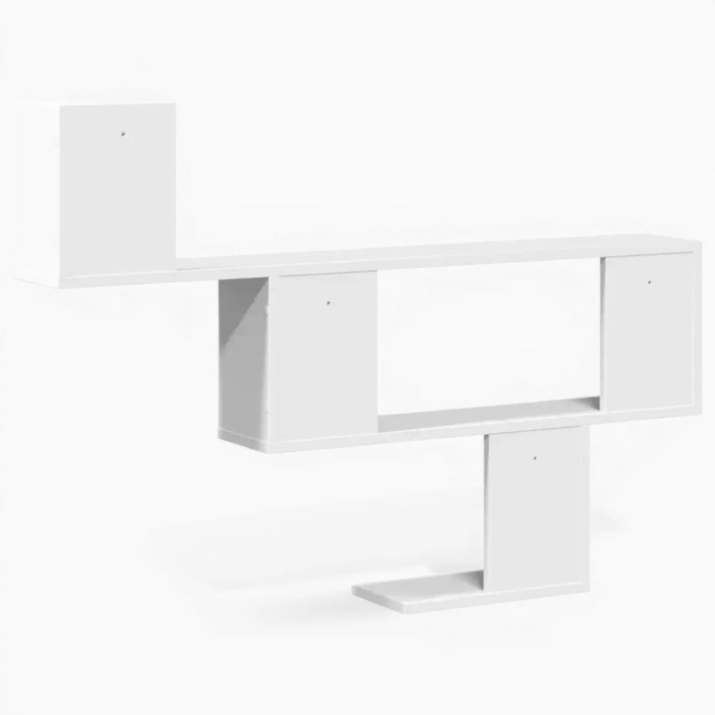 Étagère Murale Blanche En Bois Naturel À 3 Étages