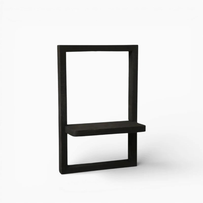 Étagère Murale Noire En Bois Effet Cadre