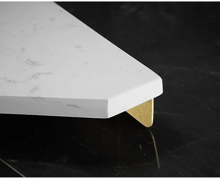 Étagère Murale D'Angle De Salle De Bain En Marbre