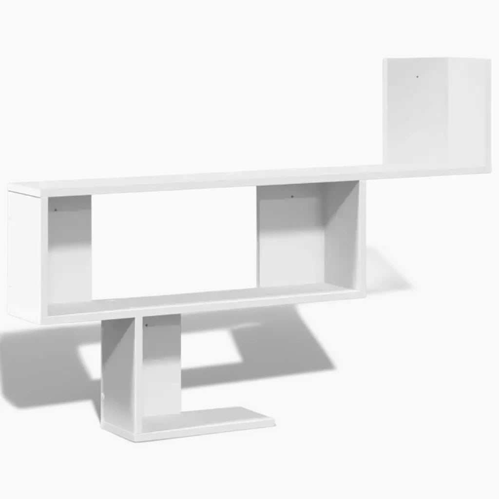 Étagère Murale Blanche En Bois Naturel À 3 Étages