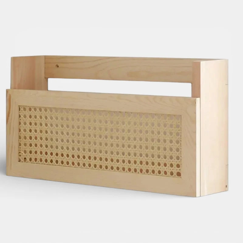 Étagère Murale En bois Naturel Clair À Rebords En Rotin