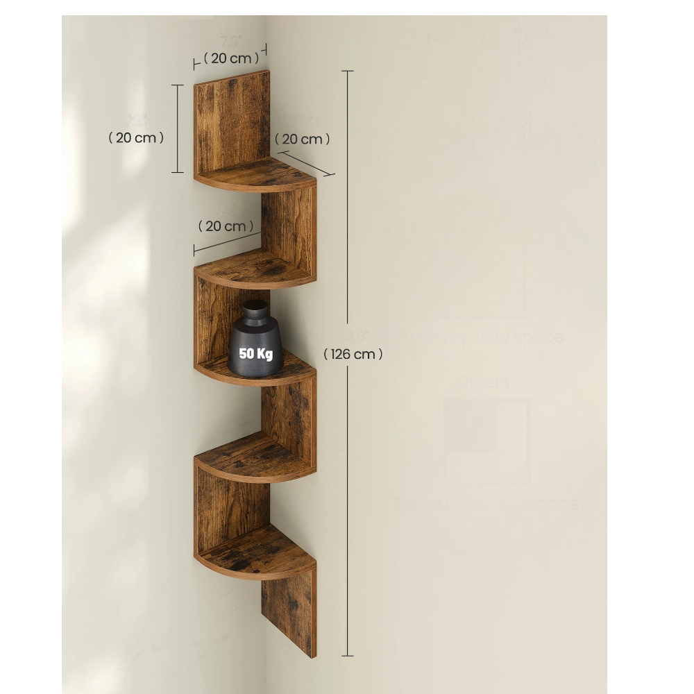 Étagères Murales D'Angle À 5 Étages