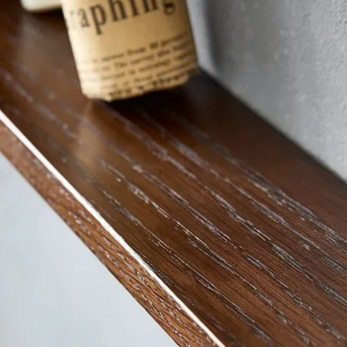 Étagère Murale Pour Livres En Bois Naturel Foncé À Rebords À Fixations Invisibles