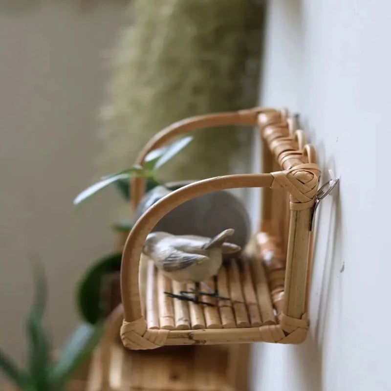 Étagère Murale Rotin En Bambou À Fixations Invisibles