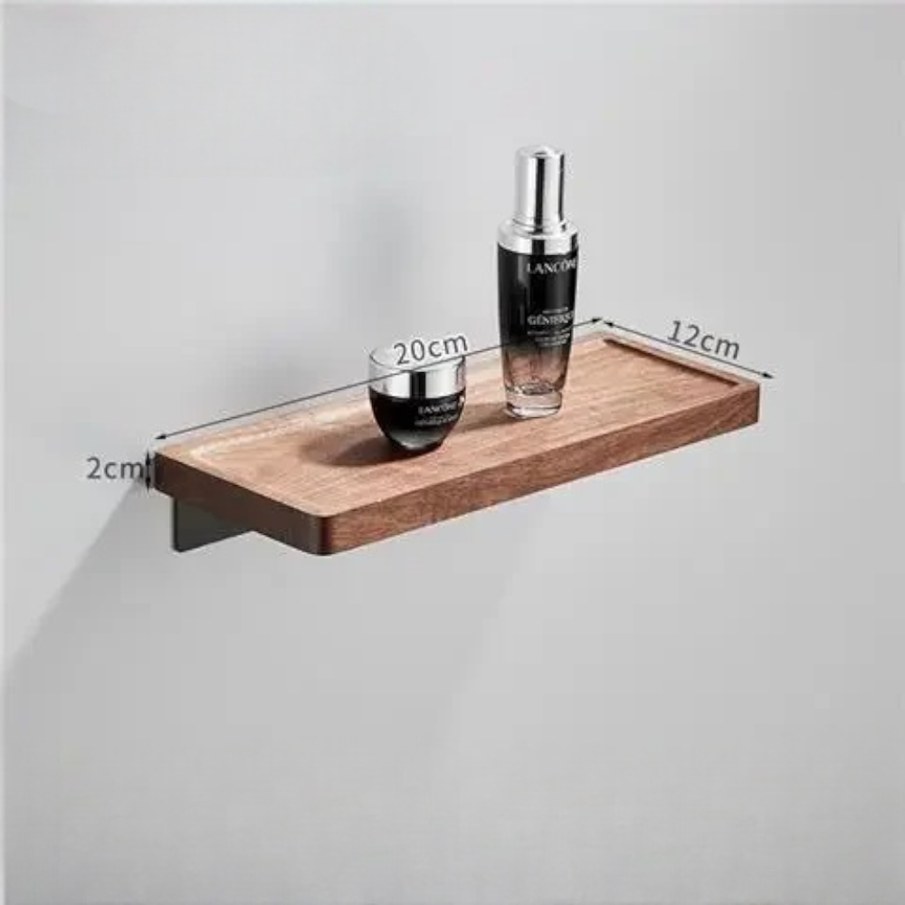 Étagère Murale De Salle Bain En Bois Naturel Foncé