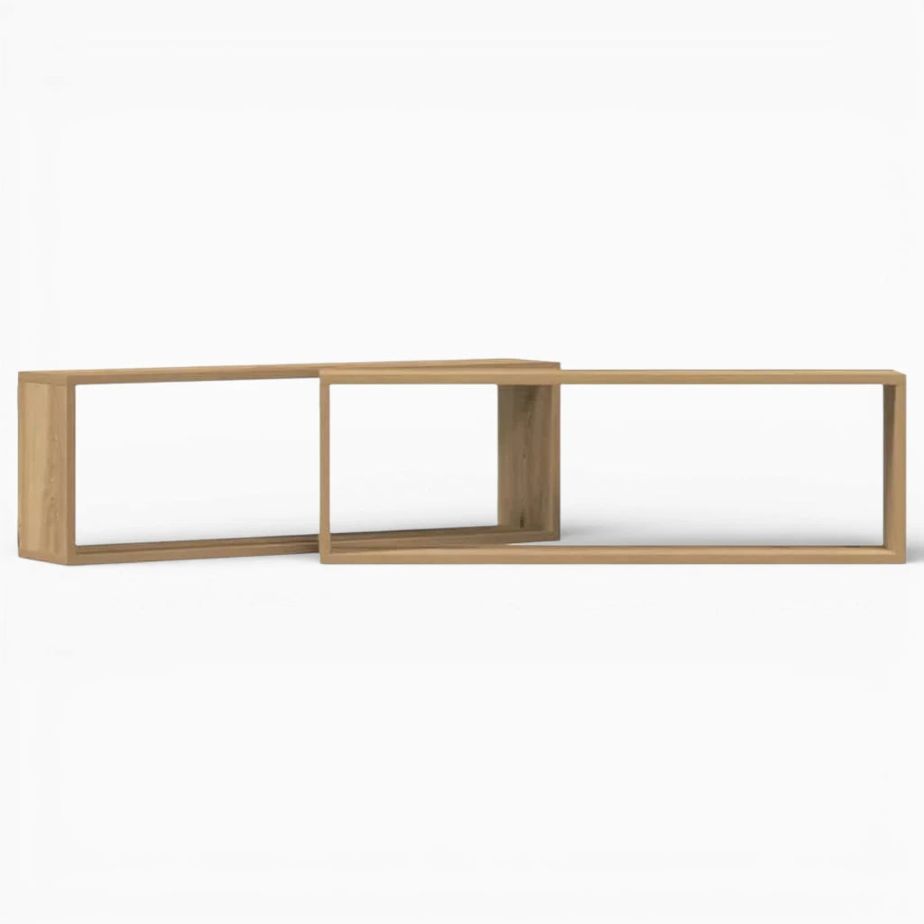 Doubles Étagères Murales En Bois Naturel Clair