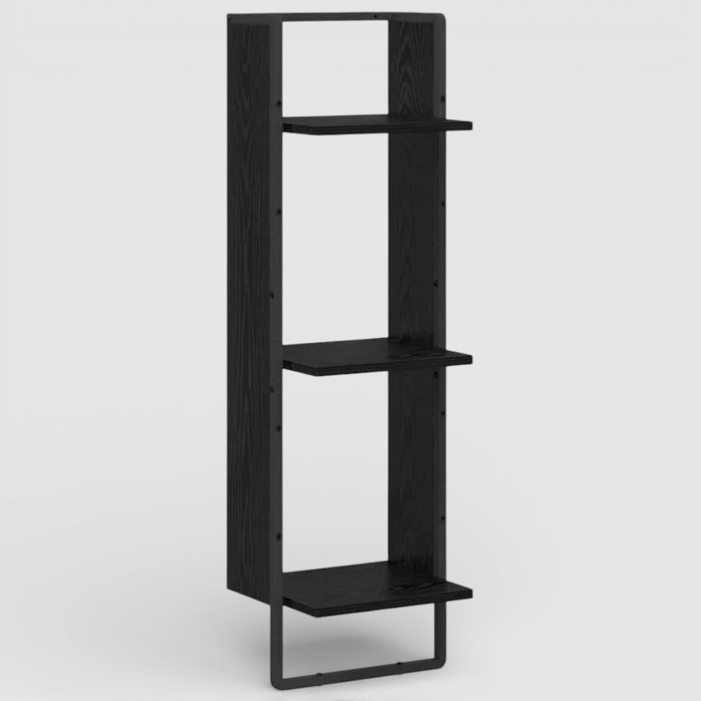 Étagère Murale En Bois Naturel Et Métallique À 3 Étages À Fixations Invisibles