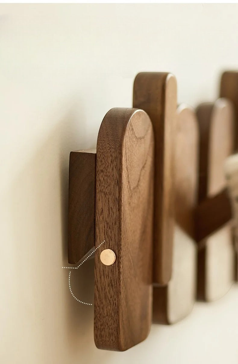 Étagère Murale Porte Manteau Style Piano En Bois